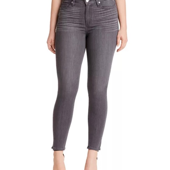 Paige Hoxton High Rise Ankle Skinny Jeans in Gray Peaks - Picture 4 of 6